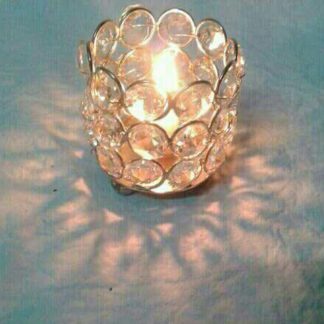 Aluminium and crystal tee light