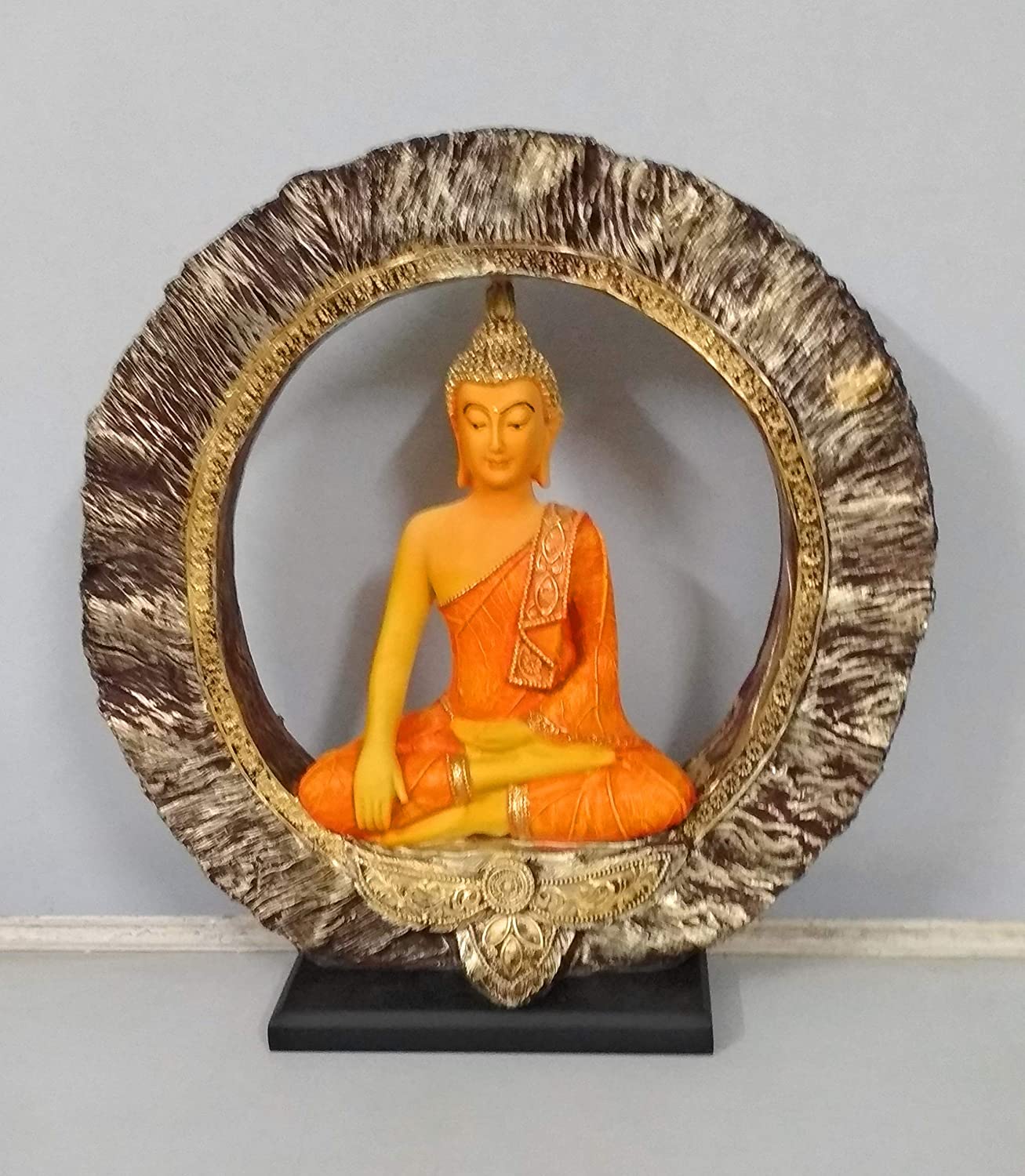 232. Buddha, polystone, artistically Made, Orange Colour, Elegant ...
