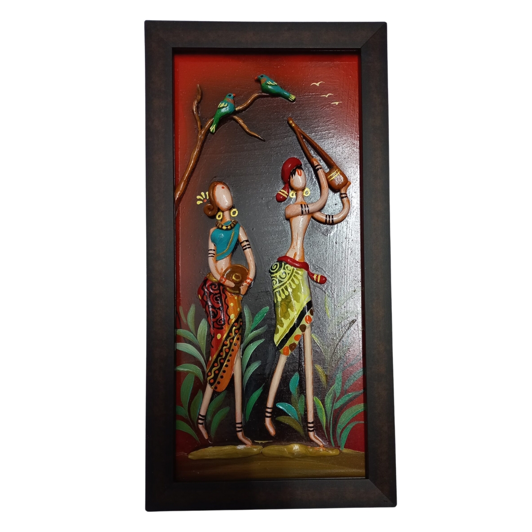 1002C.Mural Art Wall Hanging, Colourful hand made Embossing Work ...