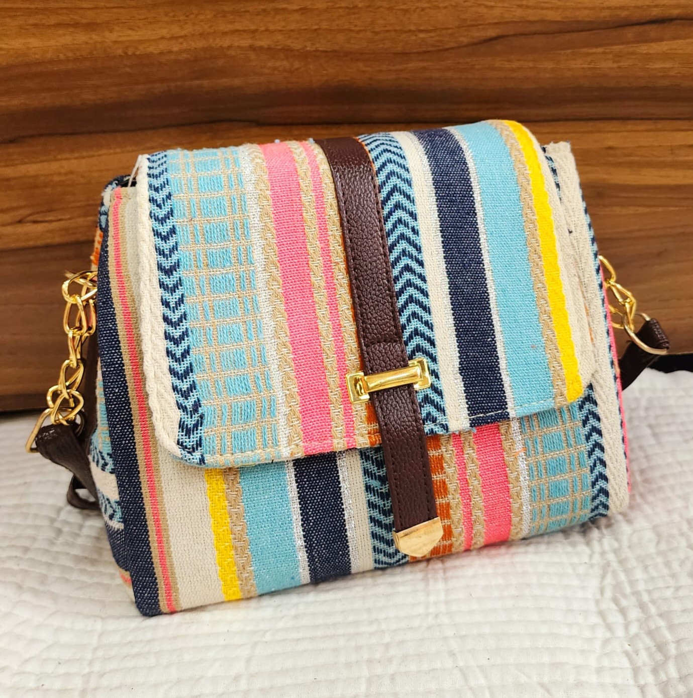 Fossil Striped Multi Colored Leather Shoulder Bag With Key - Etsy