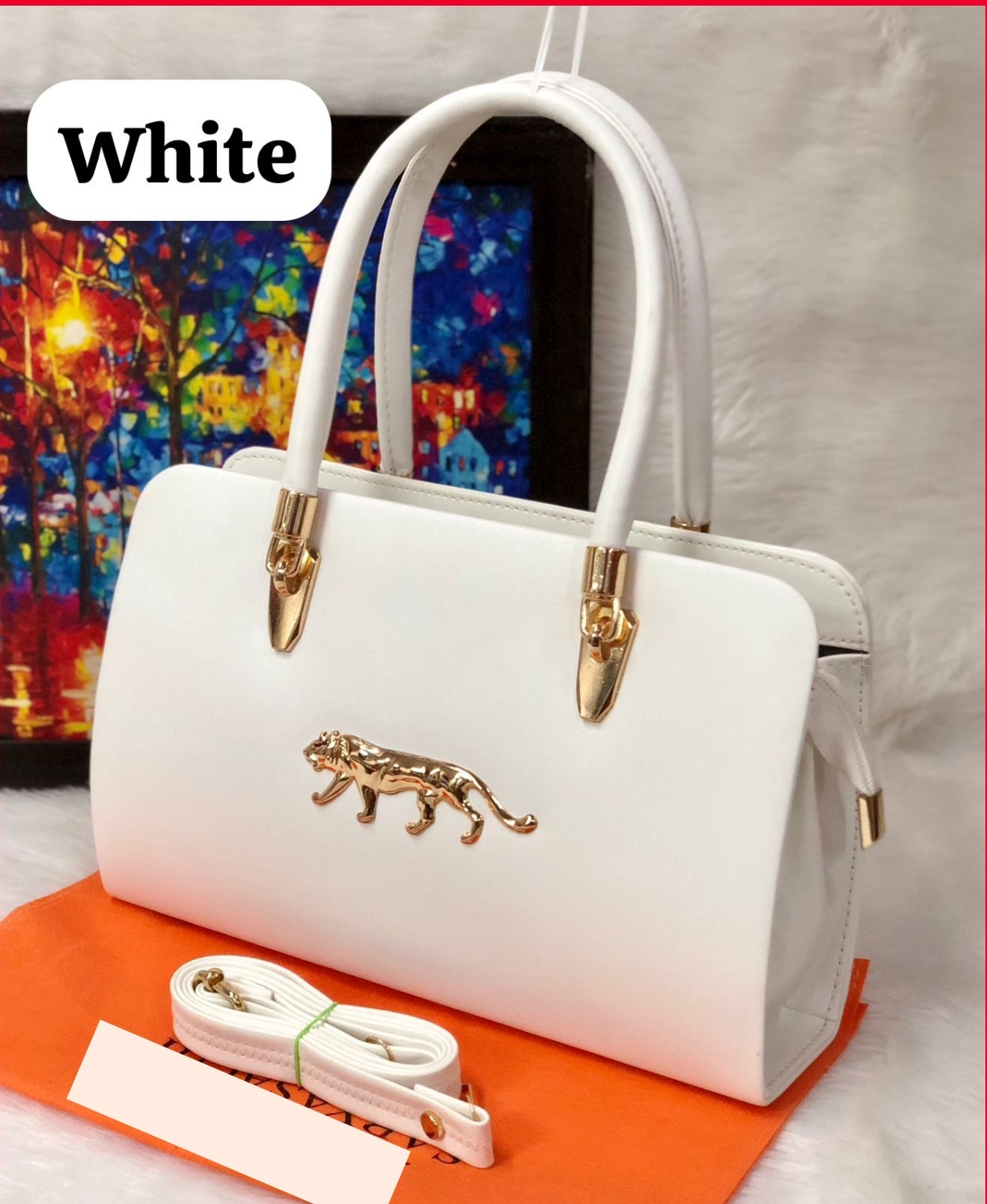 1154B. Pu Leather Fancy Purse with handle and sling Elegant look Size 11 7 inch Sankalan Art Gallery